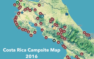 Campsites of Costa Rica 2016 map