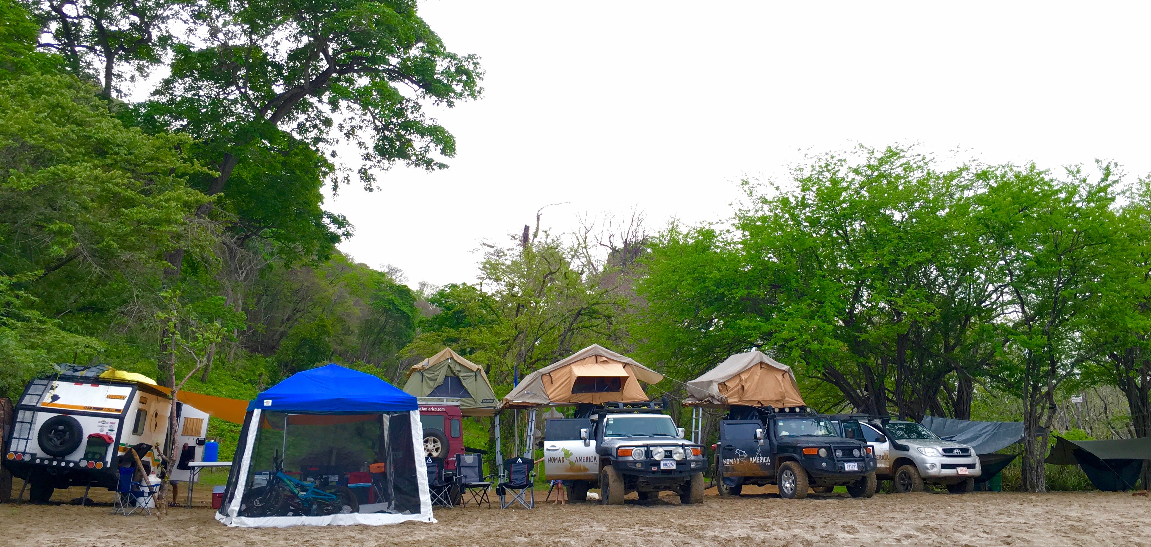 Costa Rica beach camping