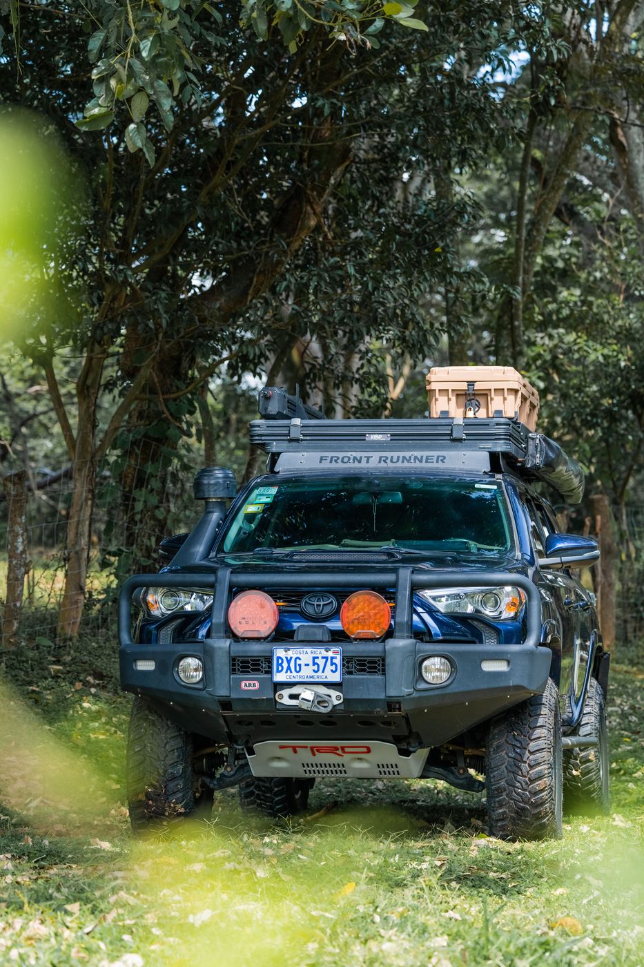Front of the Toyota 4Runner Premium with bull bar and spotlights