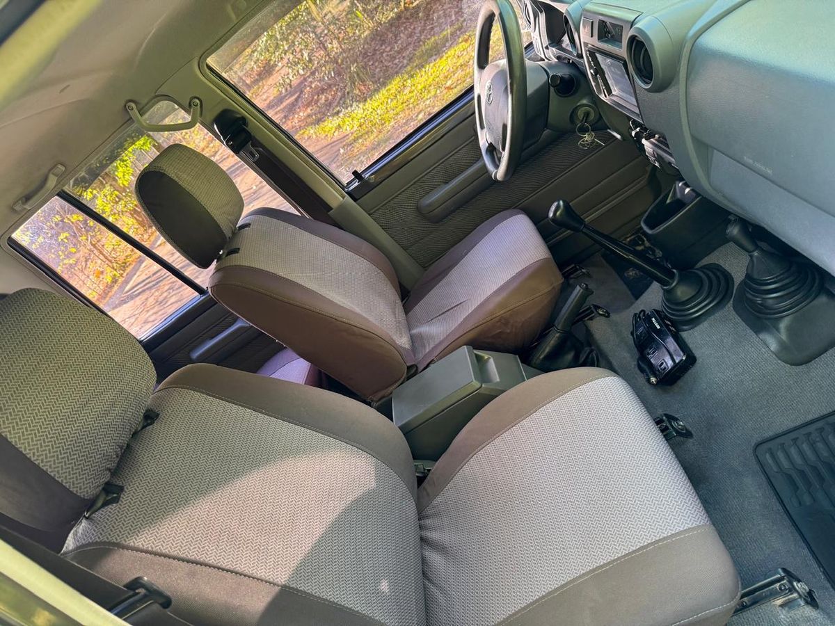 Front seats and dashboard of the Toyota Land Cruiser LX